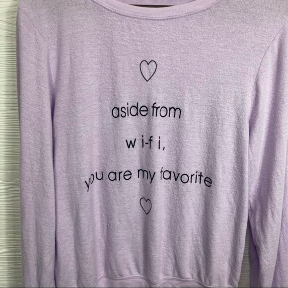 WILDFOX “Aside From Wi-Fi, You Are My Favorite” sweater Small - Picture 2 of 6